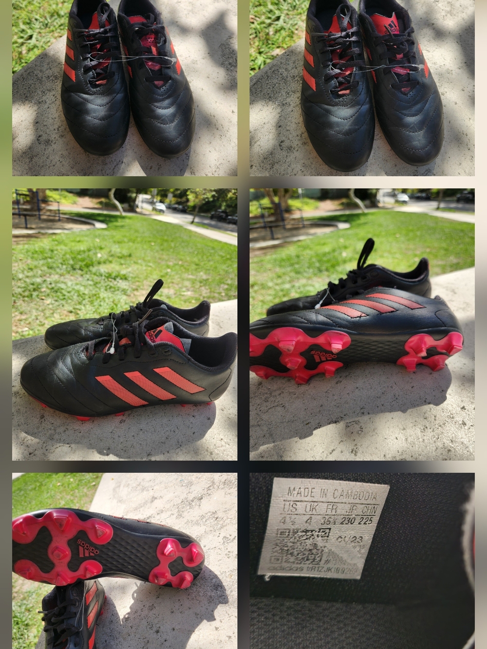 Adidas Copa Sense Firm Ground Soccer Cleats Black/Red Women's 6